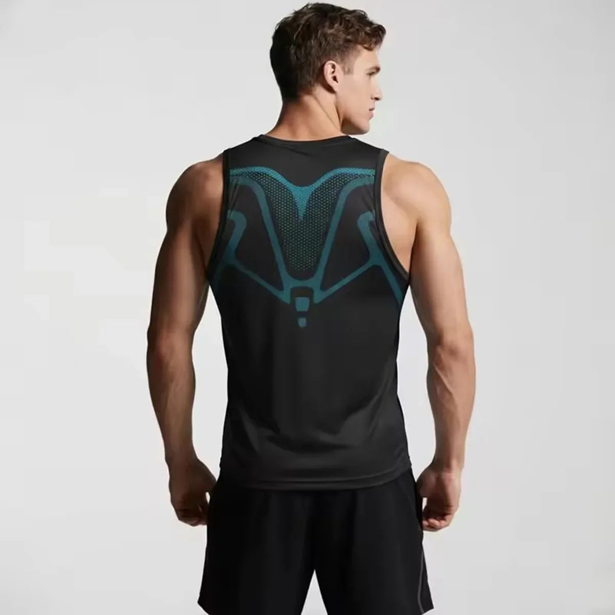 New Summer Fitness Compression Shirt For Men Shaping Sleeveless Therapy Vest Male Ice-Silk